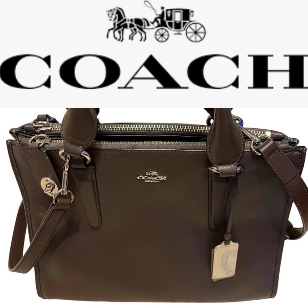 👜 COACH Crosby Carryall Glove-tanned Chocolate Brown Leather Crossbody Bag ✨
